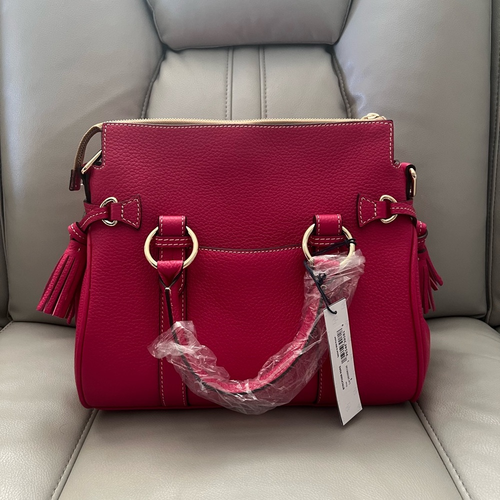 Dooney & Bourke Sorrento Satchel 30 with pocket  - Rose - Picture 2 of 11